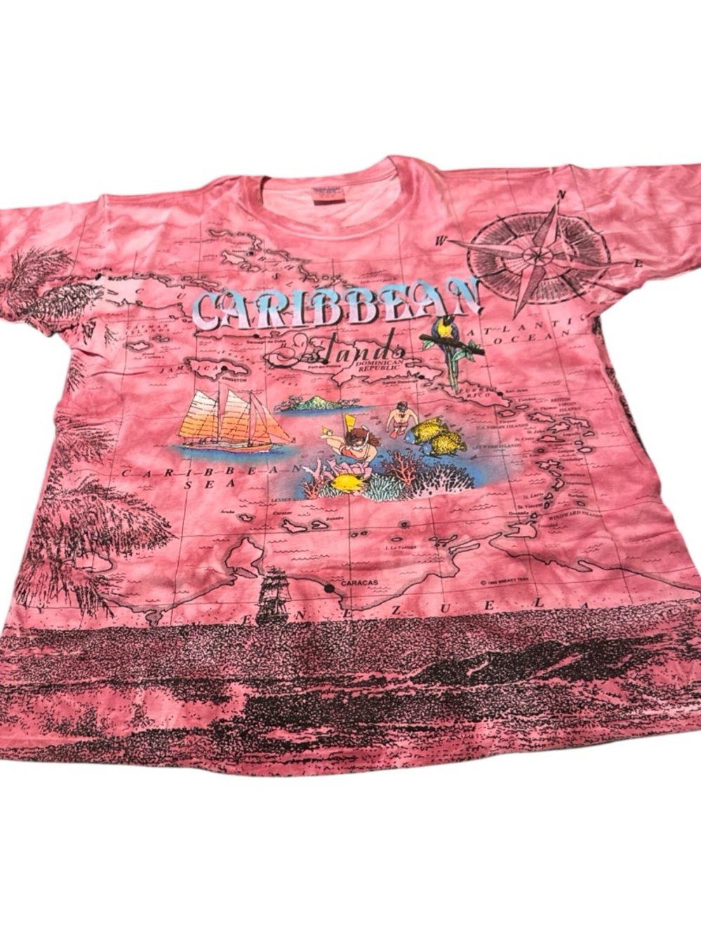 Caribbean Islands Pink Graphic Tee